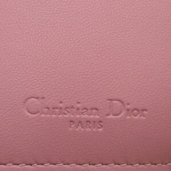 Dior Trifold Wallet Lady Lotus Lambskin Pink Cannage - Picture 13 of 14